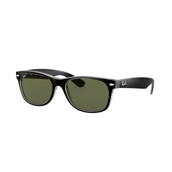 Lunettes de Soleil Ray-Ban RB2132 NEW WAYFARER 6052 BLACK ON TRANSPARENT-55/18